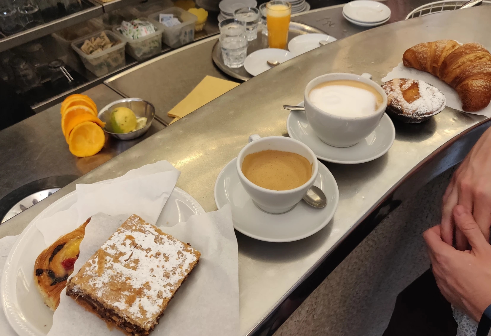 Original cafe counter photo before same-scene repair